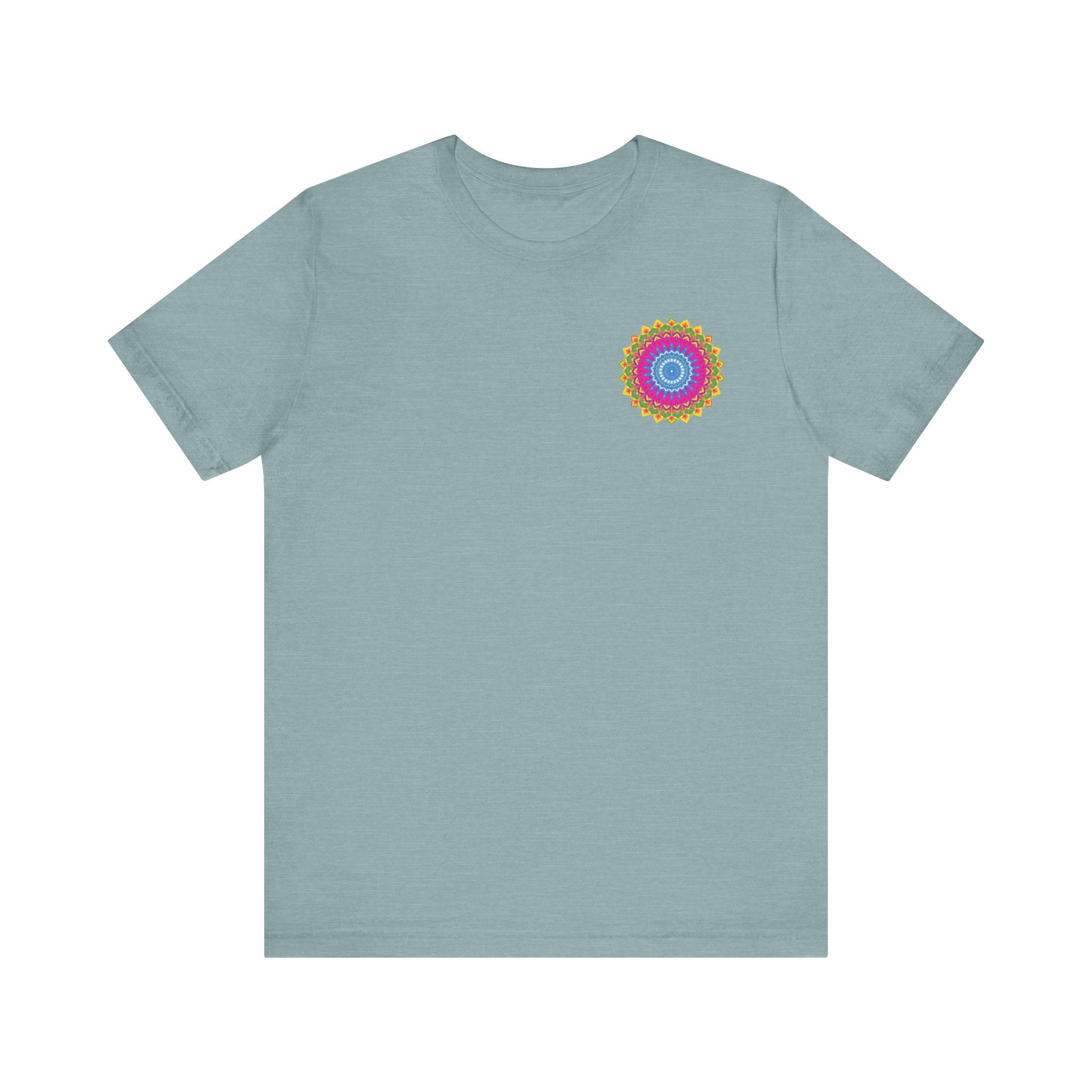 Vibrant Mandala T-Shirt featuring intricate spiritual design for inner peace and tranquility