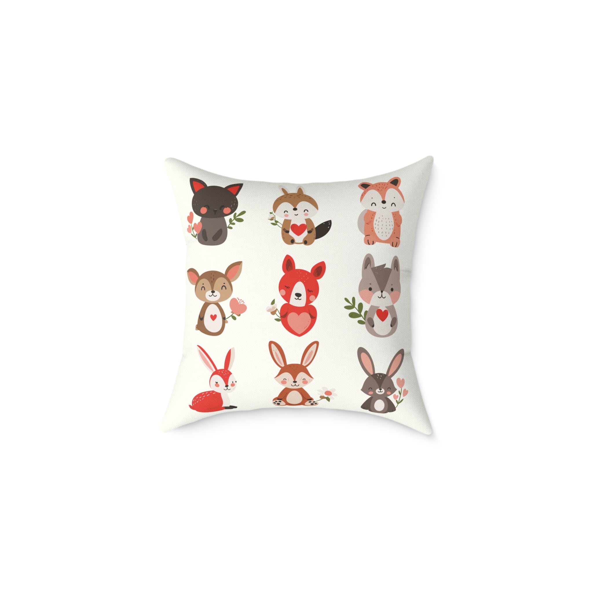 Whimsical Animal Print Pillow, Cozy Home Décor, Gift for Animal Lovers, Nursery Accent, Cute Throw Pillow, Seasonal Decoration