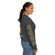First Year Wedding Anniversary Gift Unisex Heavy Blend™ Crewneck Sweatshirt in white, featuring 'First of Many, Paper Anniversary' design