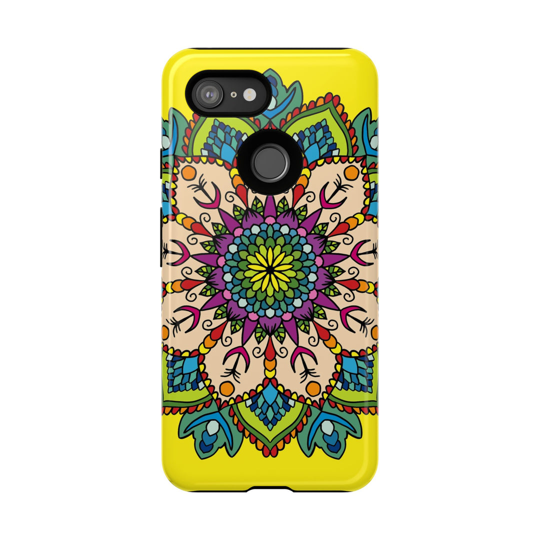 Intricate Floral Yellow Phone Case for Bold Protection and Style