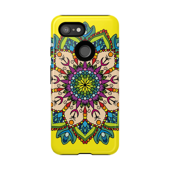Intricate Floral Yellow Phone Case for Bold Protection and Style