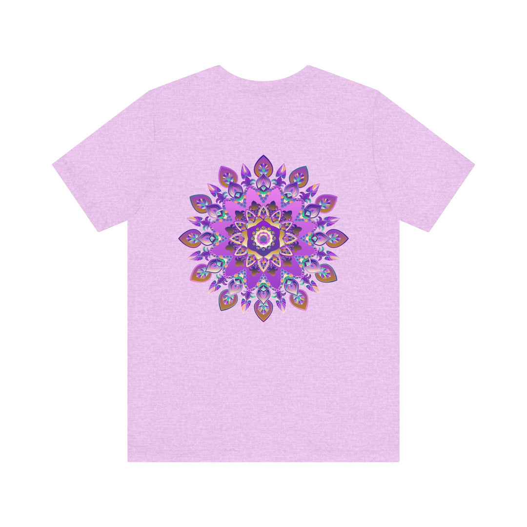 Purple mandala t-shirt promoting tranquility and spiritual well-being