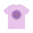 Purple mandala t-shirt promoting tranquility and spiritual well-being