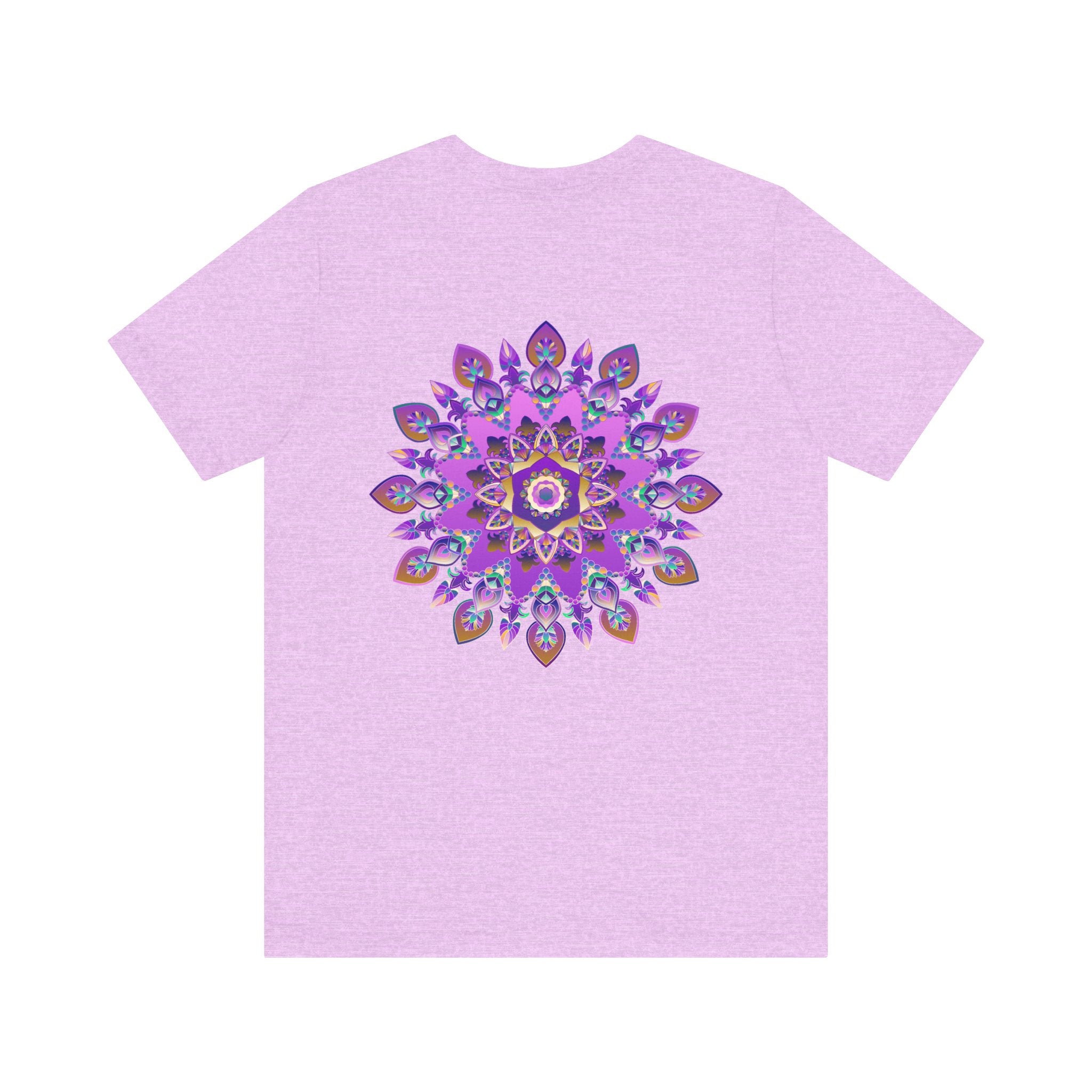 Purple mandala t-shirt promoting tranquility and spiritual well-being