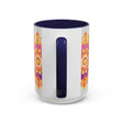 Beautiful ceramic mug with a mandala art design featuring colorful floral patterns