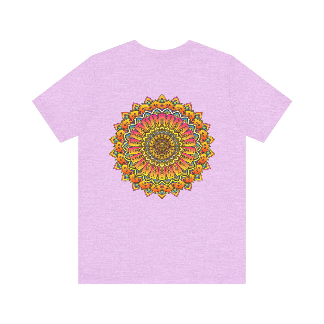 Vibrant Mandala Tee - Spiritual Peace & Harmony: A colorful, intricate mandala design representing tranquility and balance, perfect for promoting inner peace and harmony