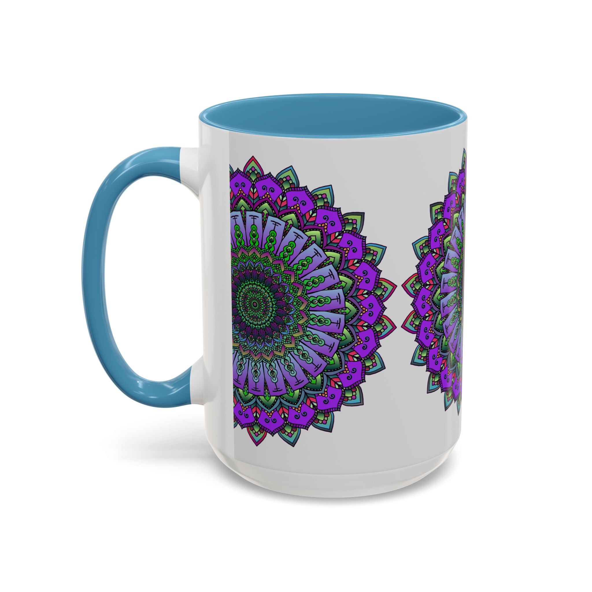 Vibrant Mandala Mug featuring intricate spiritual art designs and patterns