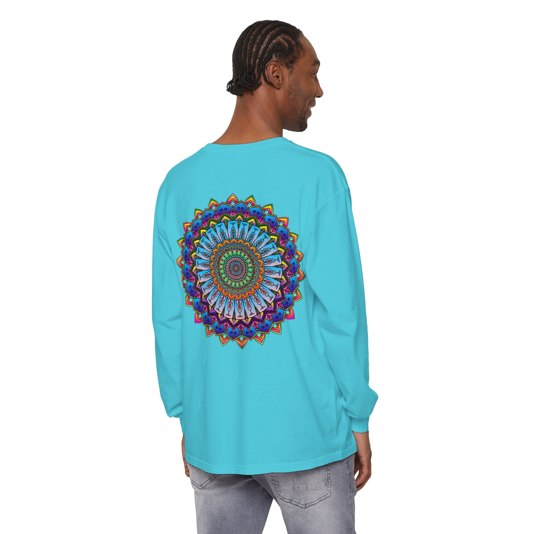 Colorful and intricate mandala design long sleeve t-shirt for men and women