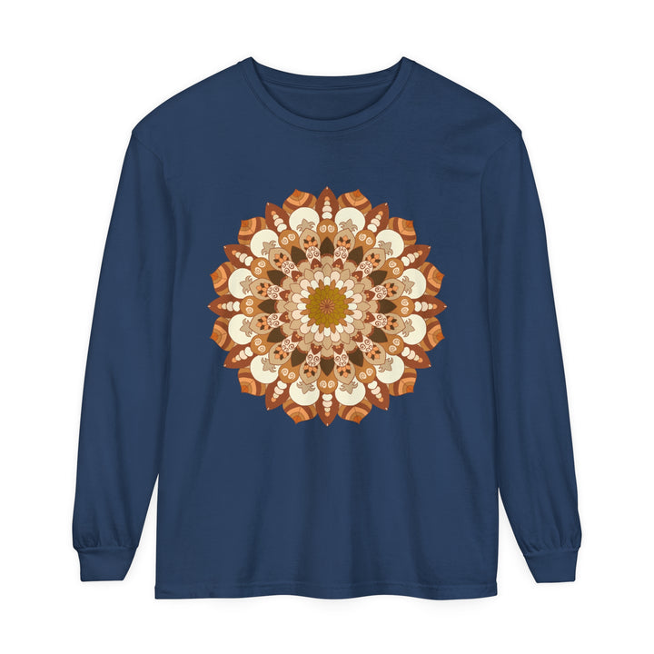 Intricate Mandala Unisex Long Sleeve T-Shirt with colorful, detailed design