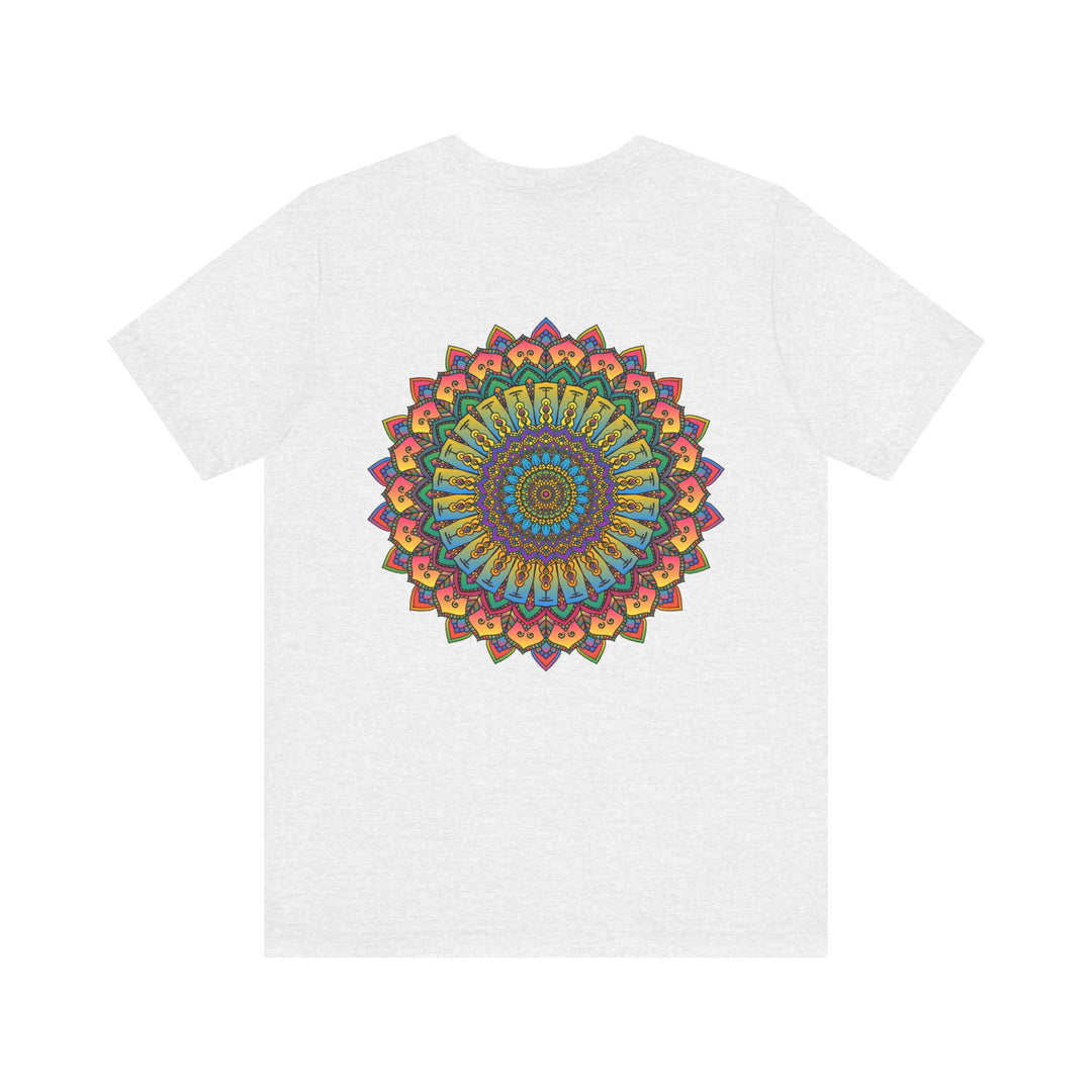 Vibrant Mandala Tee featuring intricate design and vibrant colors, promoting spiritual peace and harmony through its beautiful and symbolic imagery