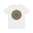 Vibrant Mandala Tee featuring intricate design and vibrant colors, promoting spiritual peace and harmony through its beautiful and symbolic imagery