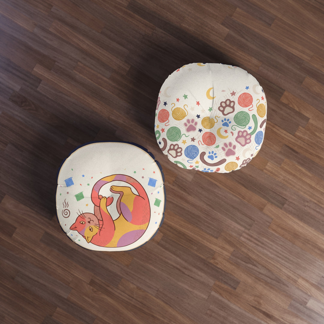 Boho-Kissen mit Katzenmotiv, Winter-Halbmond