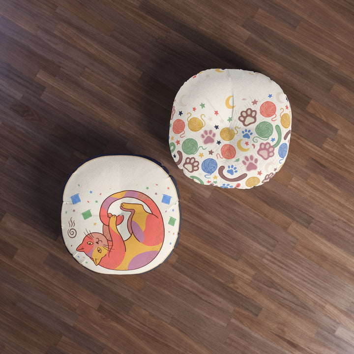 Boho-Kissen mit Katzenmotiv, Winter-Halbmond