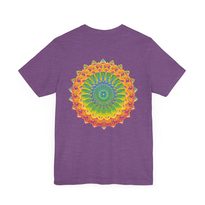 Fashionable t-shirt adorned with a vibrant and intricate mandala design