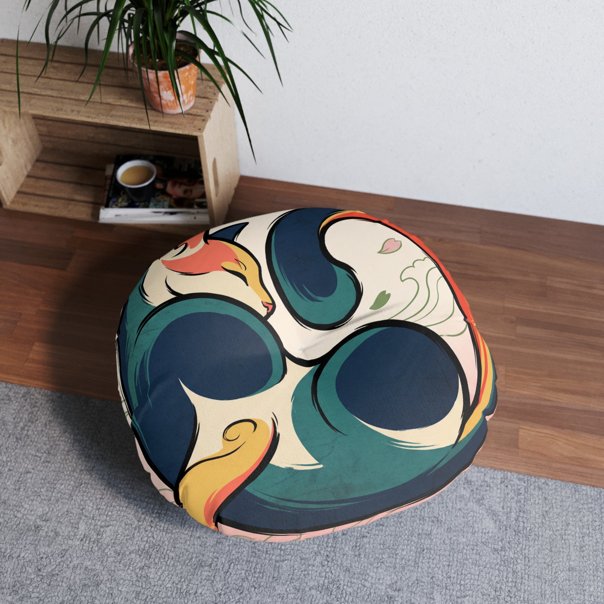 New Year Cozy Cat Floor Pillow