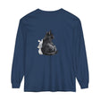 Watercolor black cat design on unisex long sleeve t-shirt