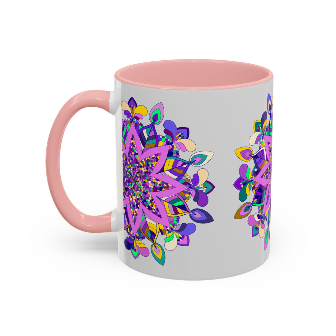  Mug with Exquisite Mandala Design on Light Grey Background 