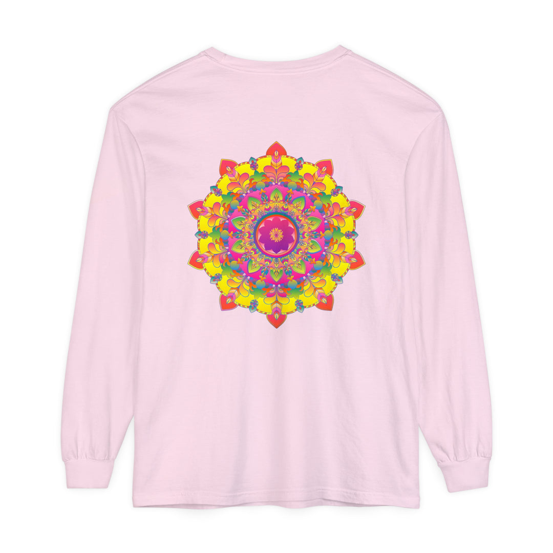 Colorful and intricate mandala design long sleeve t-shirt for vibrant style