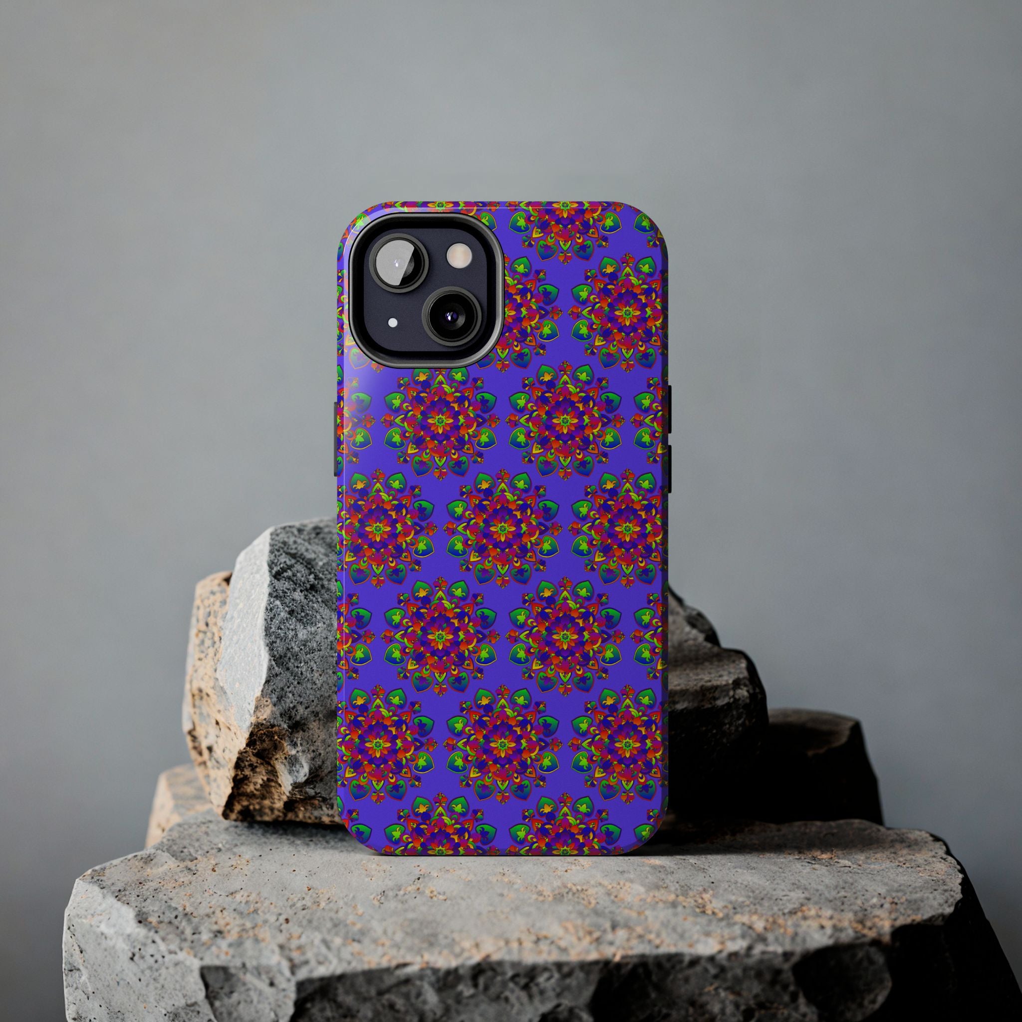 Tiled Hand Drawn Mandala Rainbow Phone Case - Standard alt text 66