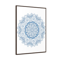 Handmade steel blue Mandala Design Wall Art on gallery canvas wraps