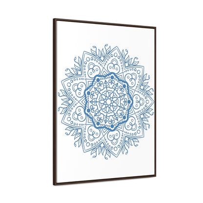 Handmade steel blue Mandala Design Wall Art on gallery canvas wraps