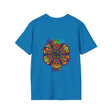 Hand-drawn mandala art gift for sister unisex softstyle t-shirt with intricate design
