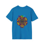 Hand-drawn mandala art gift for sister unisex softstyle t-shirt with intricate design
