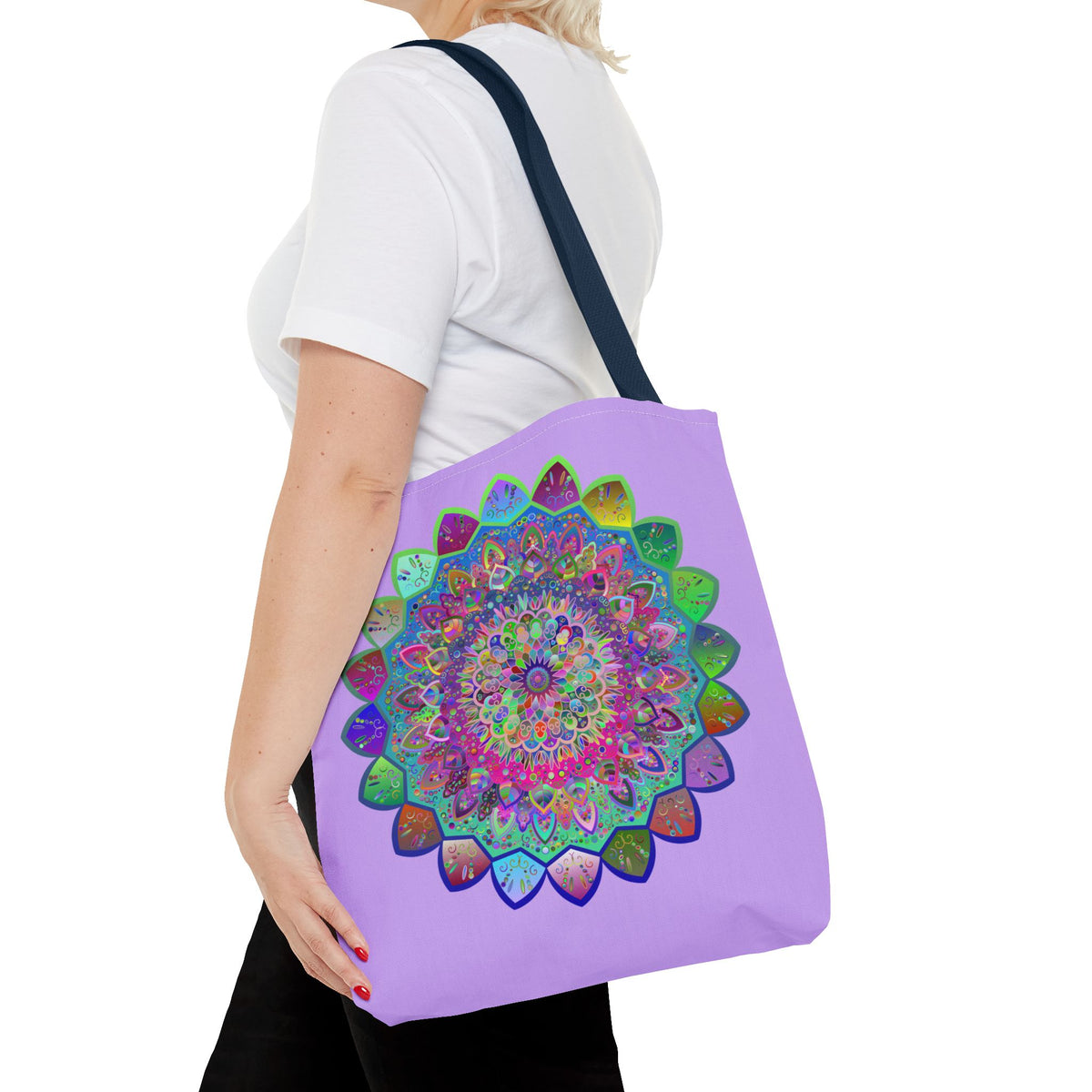 Sunburst Mandala Tote – Color Explosion on Canvas