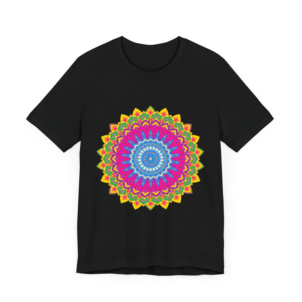 Vibrant Mandala Tee featuring a colorful and intricate design, perfect for adding a pop of color to your wardrobe