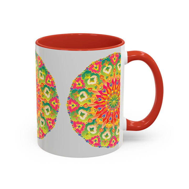 Colorful and vibrant Mandala Art Mug with intricate designs and bright hues