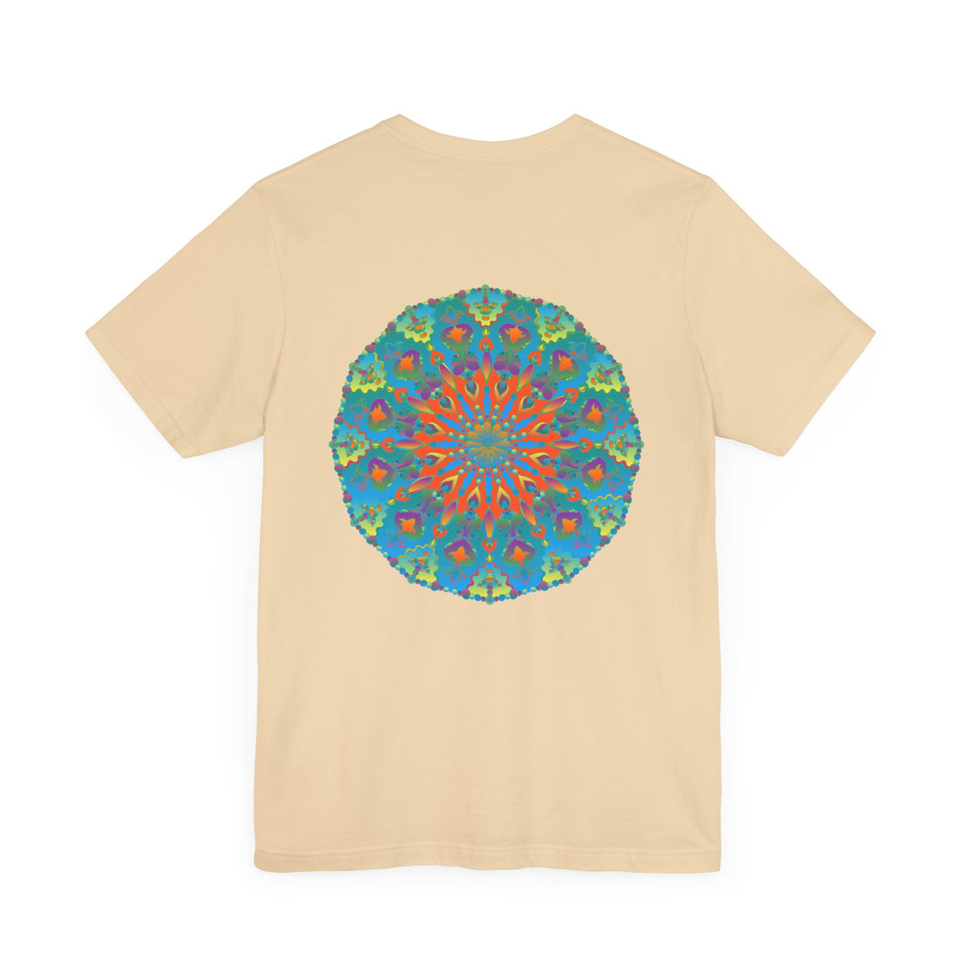 Colorful mandala tee with intricate design, representing spiritual peace and harmony for a sense of tranquility and balance in life