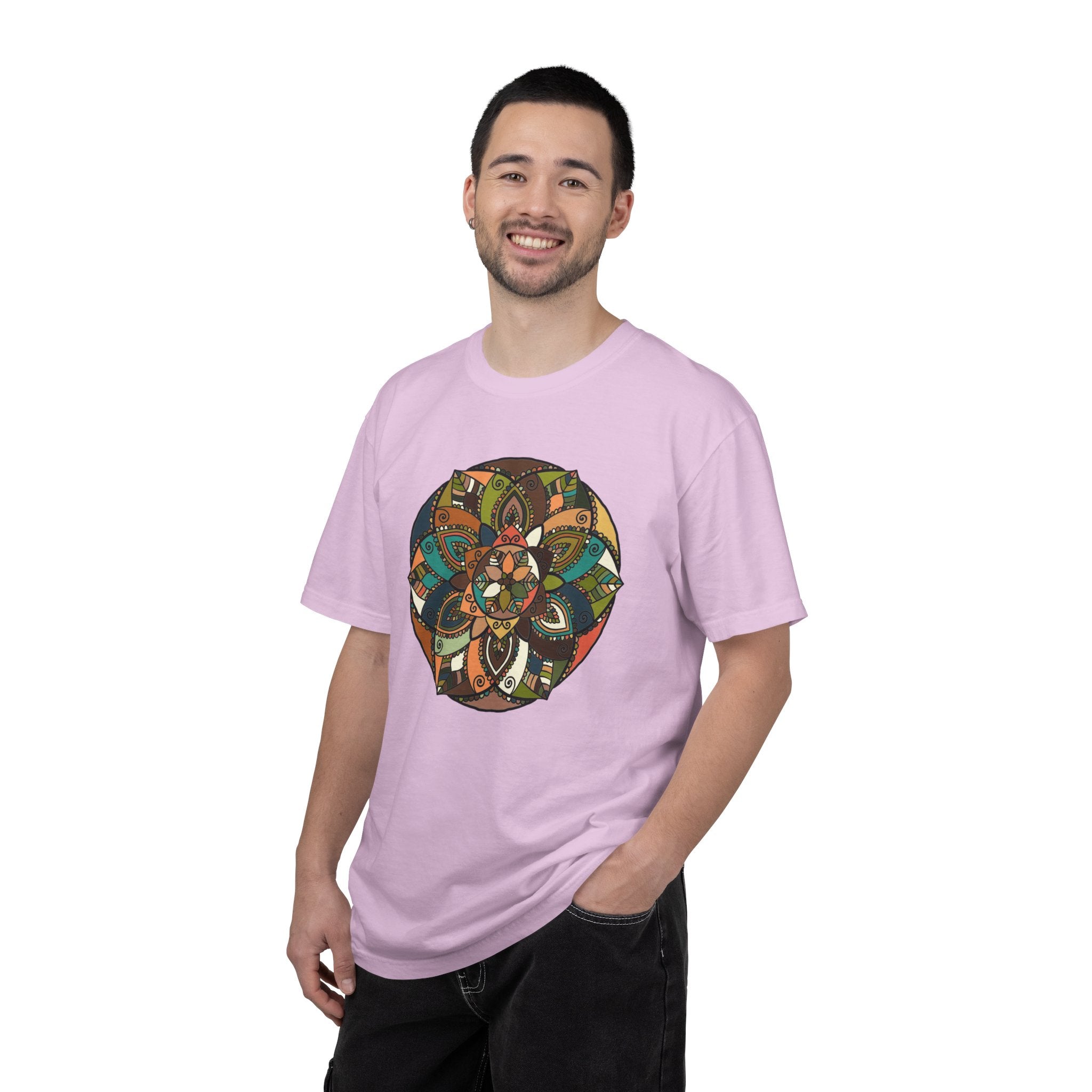 Mandala Earth Flora T-Shirt — Earthy Tones Geometric Art Tee
