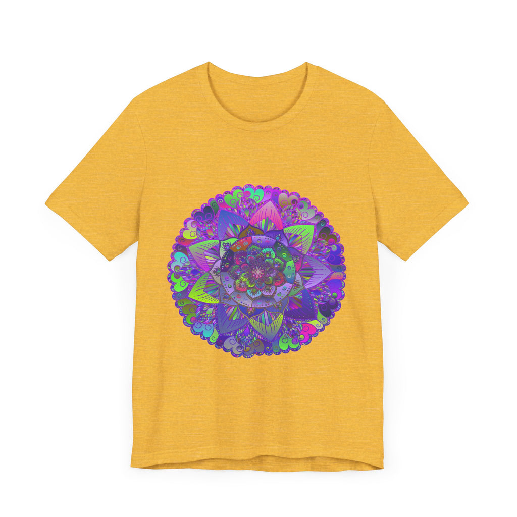 Vibrantly colored and intricately designed psychedelic mandala t-shirt for a bold and unique fashion statement