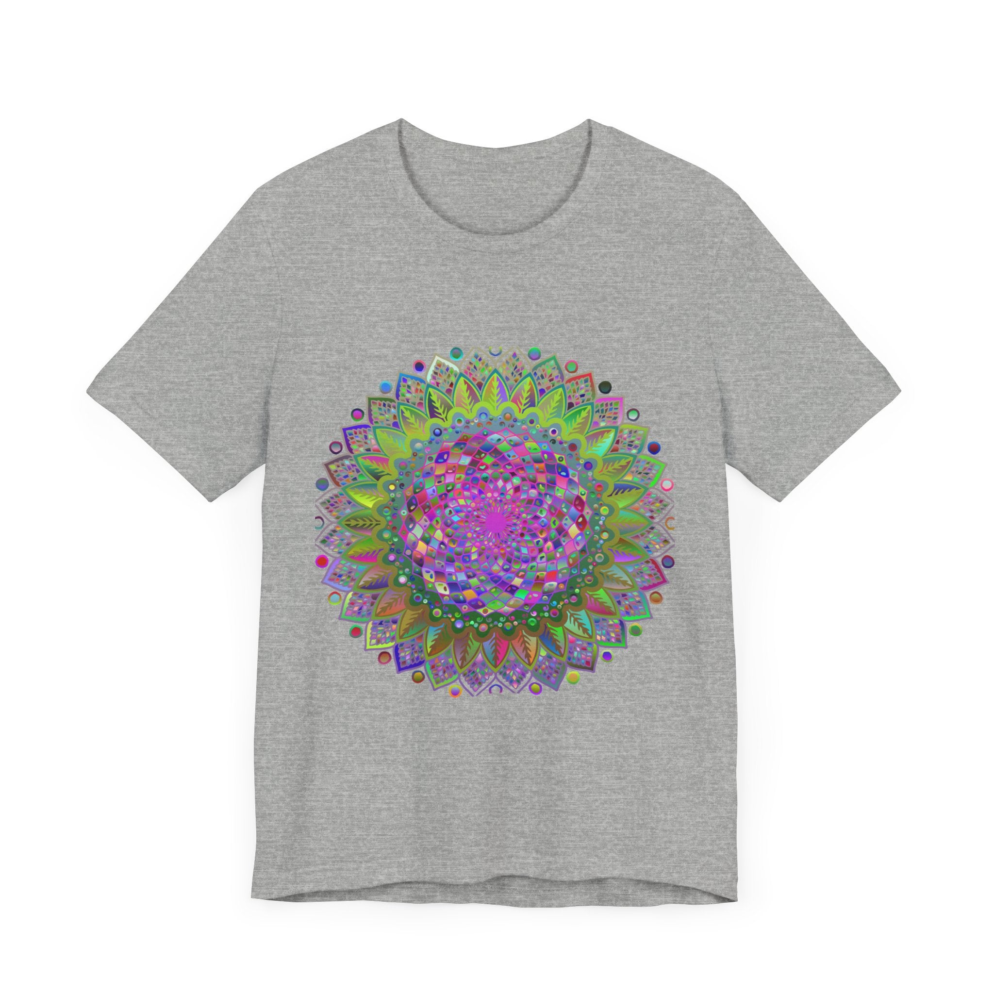 Vibrant Mandala Tee featuring colorful and intricate geometric art design