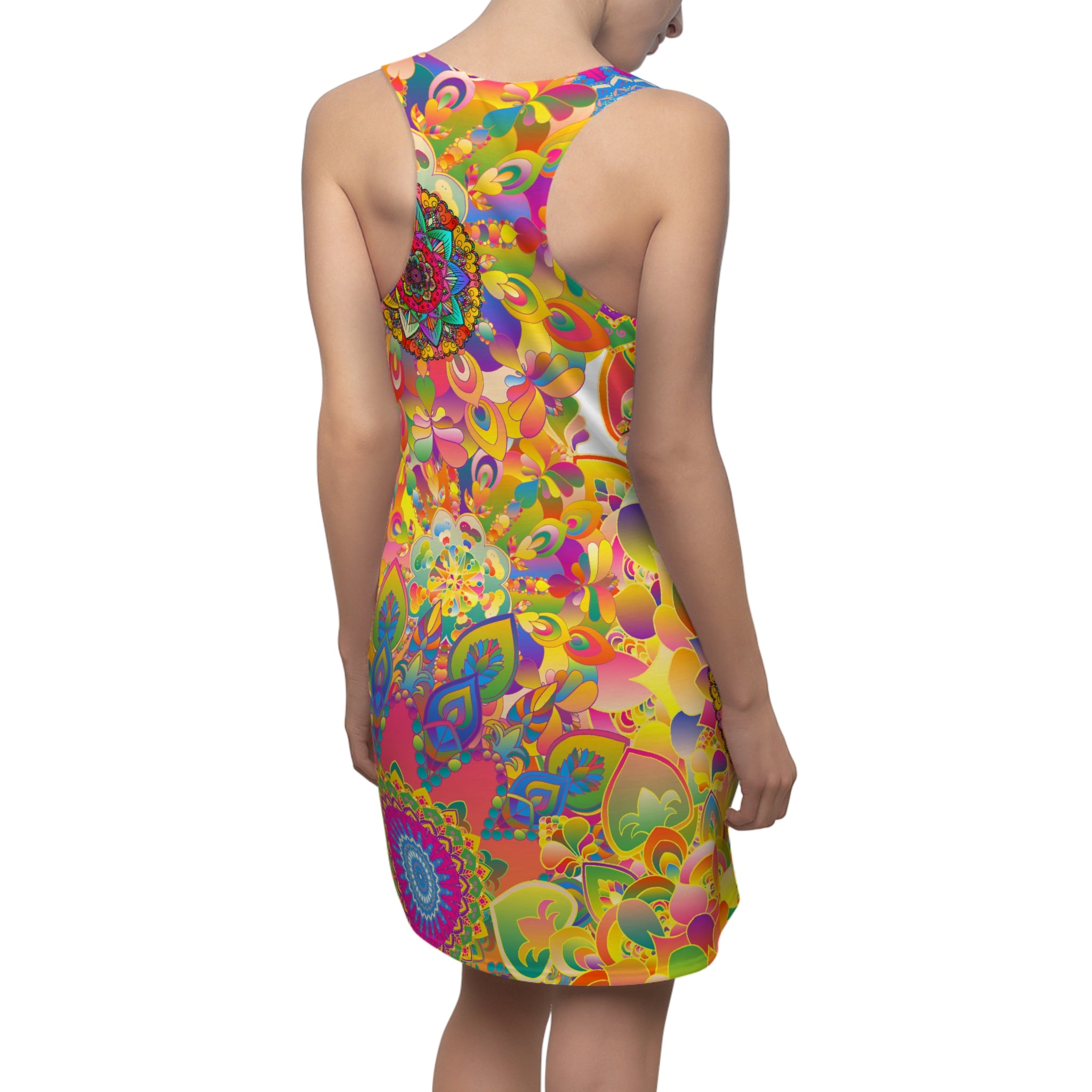 Psychedelic Floral Mandala Racerback Dress