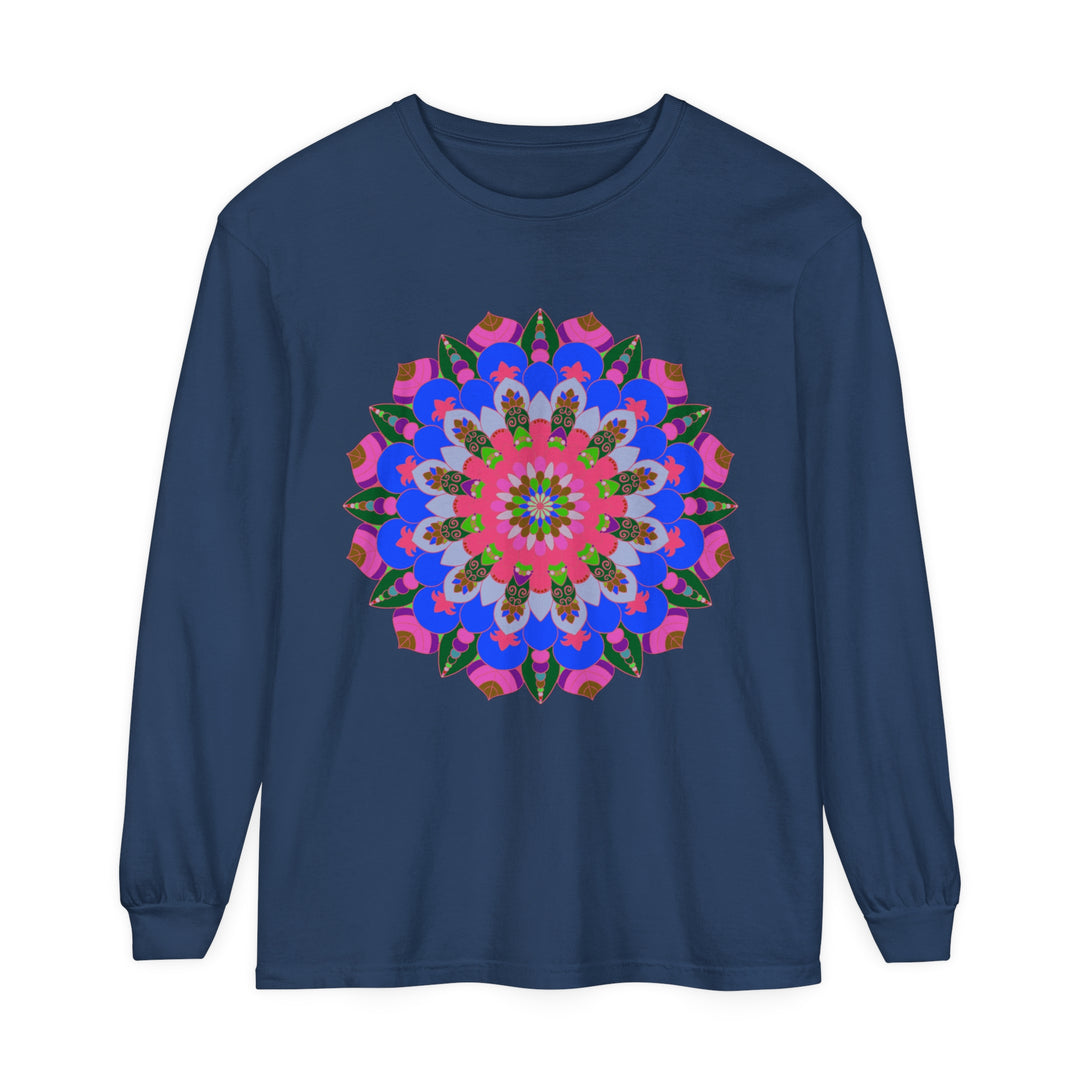 Colorful Mandala Long Sleeve T-Shirt for Casual Wear