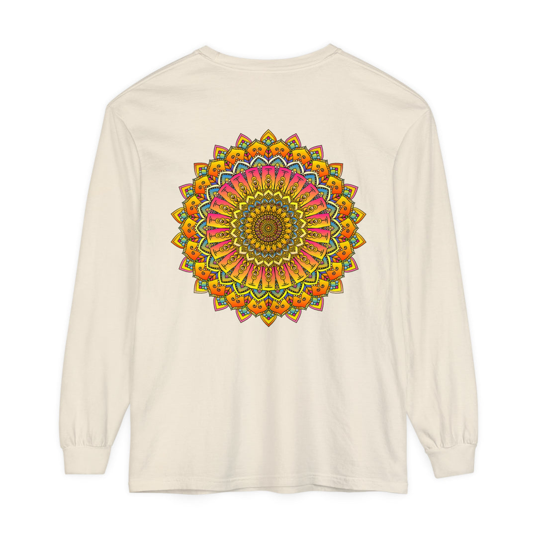 Colorful and intricate mandala design long sleeve t-shirt for men and women