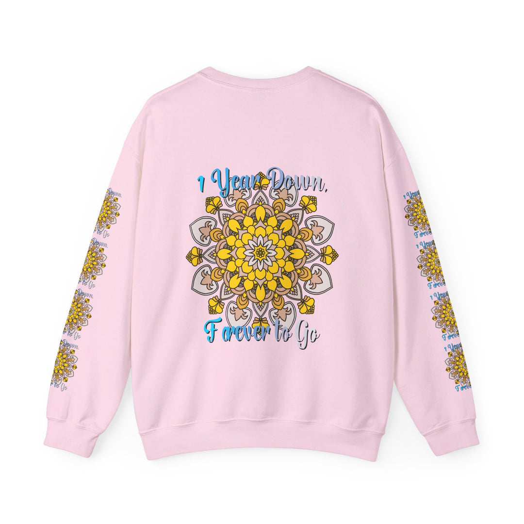 First Year Wedding Anniversary Gift - Unisex Heavy Blend™ Crewneck Sweatshirt with 1 Year Down, Forever to Go design