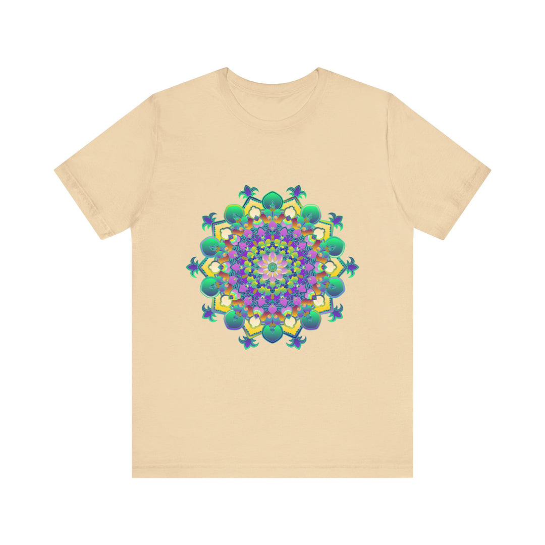 Colorful Mandala Meditation Tee featuring a beautiful, intricate design promoting Peace and Tranquility for a calming and mindful experience