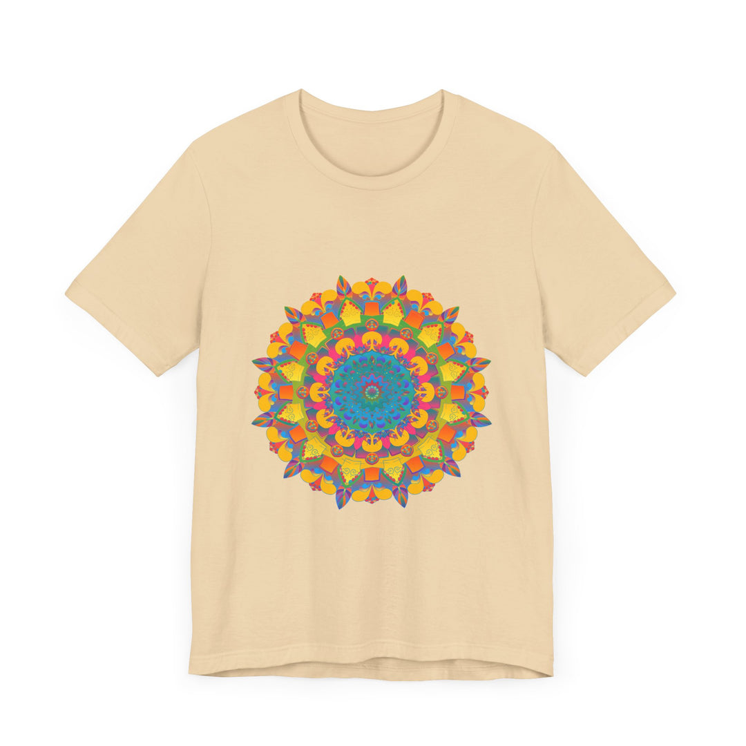 Vibrant Mandala Tee featuring a colorful and intricate geometric design