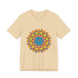 Vibrant Mandala Tee featuring a colorful and intricate geometric design