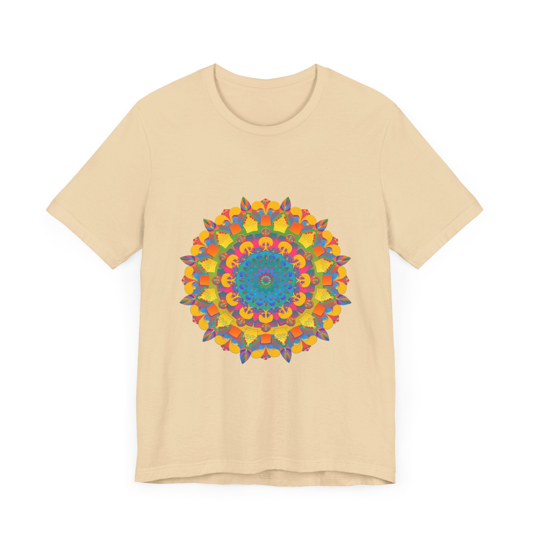 Vibrant Mandala Tee featuring a colorful and intricate geometric design