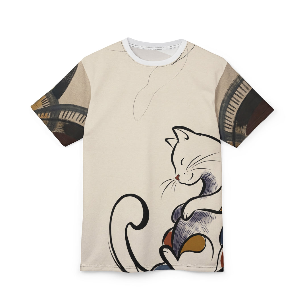 Introvert Cat Curled Minimal Line Art