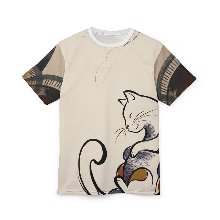 Introvert Cat Curled Minimal Line Art