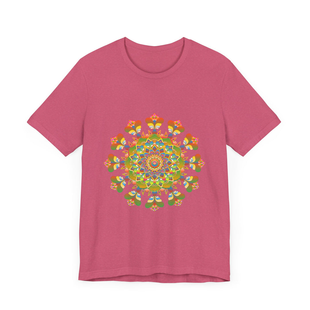 Vibrant Mandala Tee featuring intricate and colorful design, perfect for bohemian fashion lovers