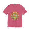 Vibrant Mandala Tee featuring intricate and colorful design, perfect for bohemian fashion lovers