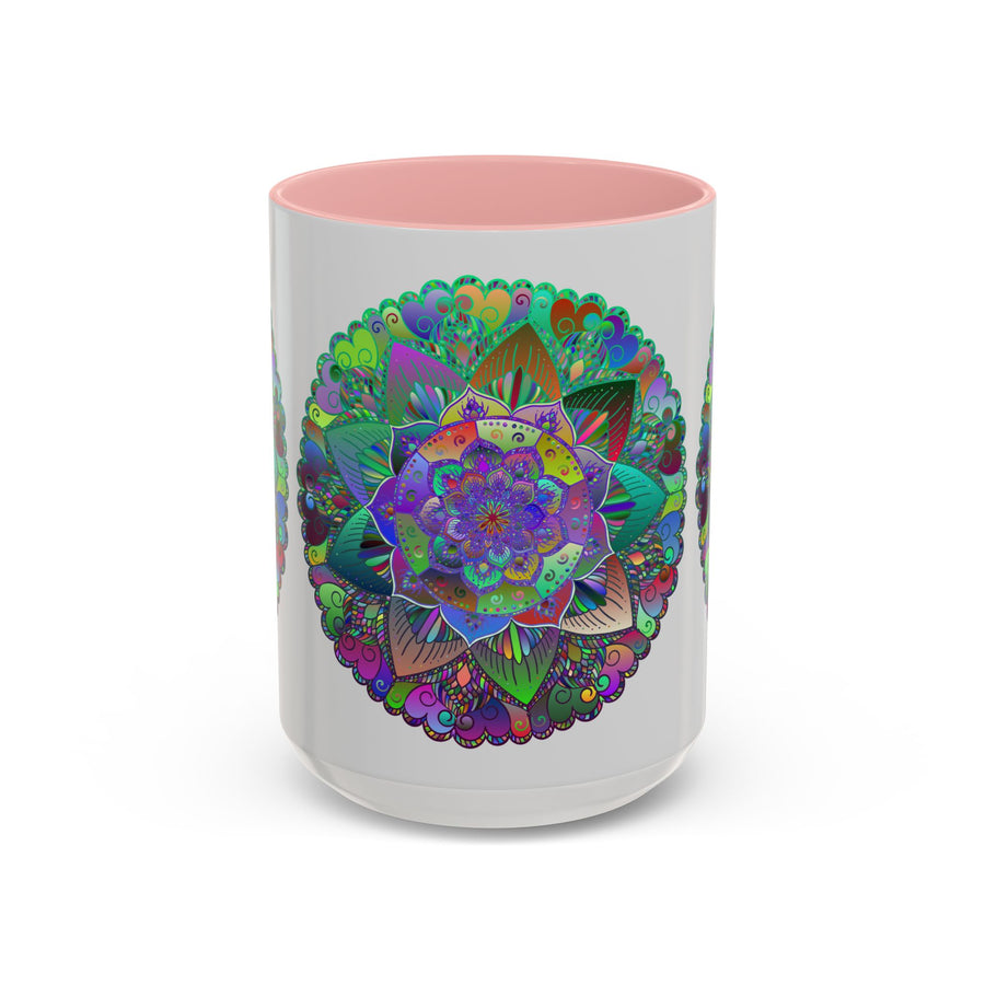 A beautifully designed Mandala Art Mug, featuring intricate and vibrant colors