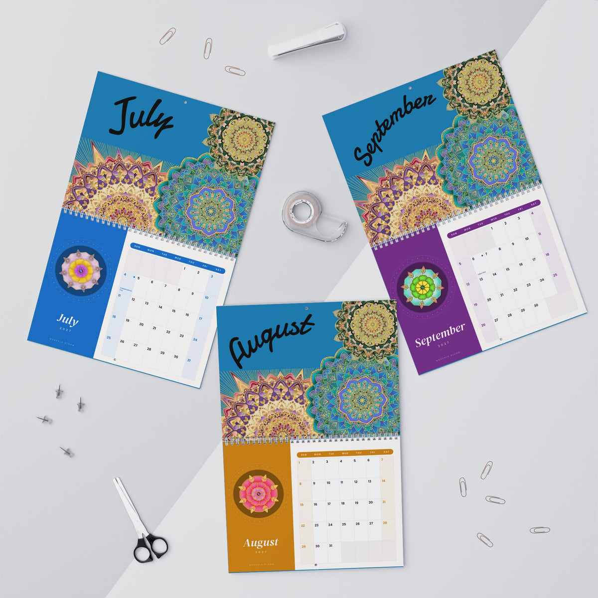 2027 Rise N’ Shine Mandala Wall Calendar