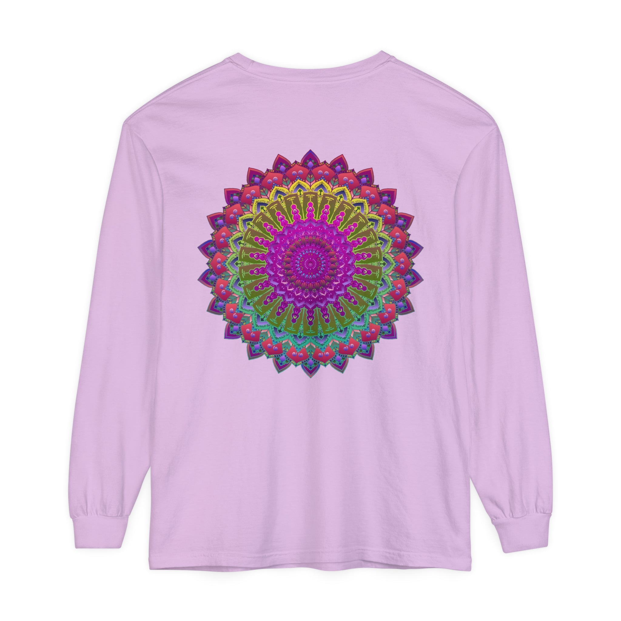 Vibrant Mandala Unisex Long Sleeve T-Shirt with Bold and Striking Colors