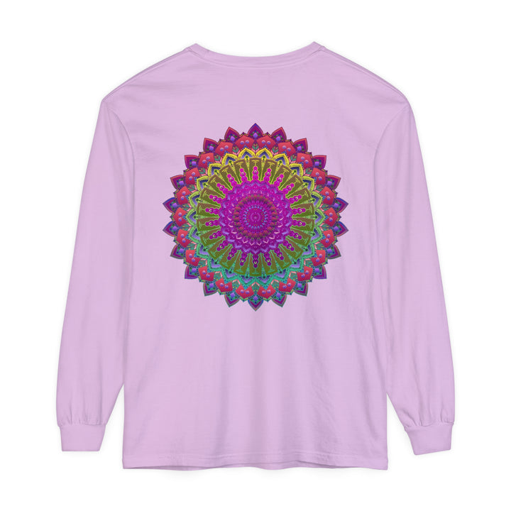 Vibrant Mandala Unisex Long Sleeve T-Shirt with Bold and Striking Colors